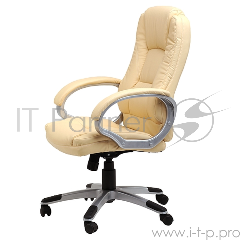 Кресло руководителя COLLEGE BX-3177 Бежевый, экокожа, 120 кг, подл. пластик/кожа, крест. пластик с вставками, спинка 70 см
