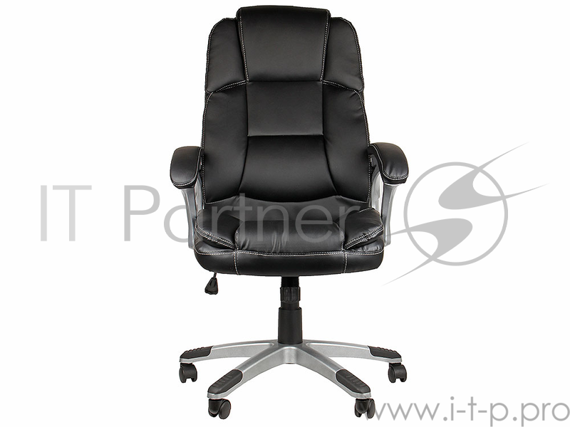 Кресло руководителя COLLEGE BX-3233 Черный, экокожа, 120 кг, подл. пластик/кожа, крест. пластик с вставками, спинка 73 см, (ШxГxВ), см64.5*69*110-120