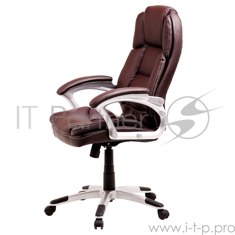 Кресло руководителя COLLEGE BX-3233 Корич., экокожа, 120 кг, подл. пластик/кожа, крест. пластик с вставками, спинка 73 см, (ШxГxВ), см 64.5*69*110-120