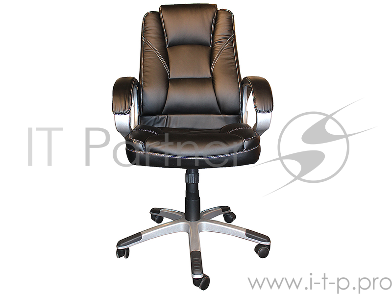 Кресло руководителя COLLEGE BX-3177 Черный, экокожа, 120 кг, подл. пластик/кожа, крест. пластик с вставками, спинка 70 см, (ШxГxВ), см 64x69x106-116к