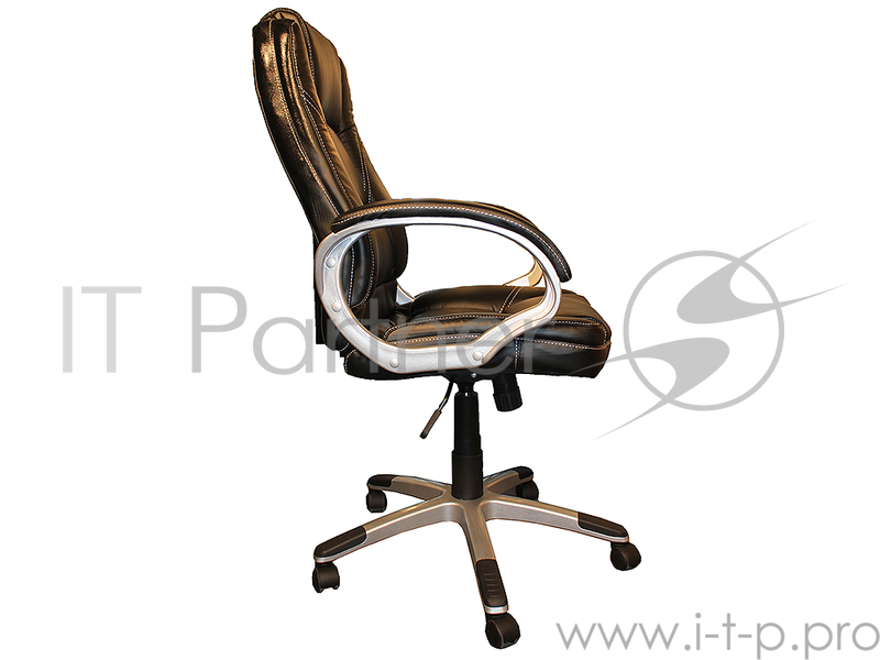 Кресло руководителя COLLEGE BX-3177 Черный, экокожа, 120 кг, подл. пластик/кожа, крест. пластик с вставками, спинка 70 см, (ШxГxВ), см 64x69x106-116к