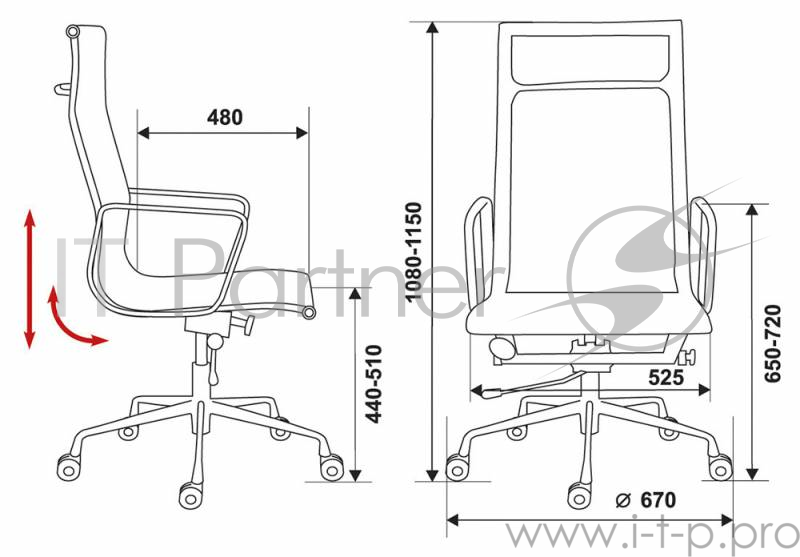 Кресло Бюрократ CH-996/007 коричневый сетка крестовина металлическая