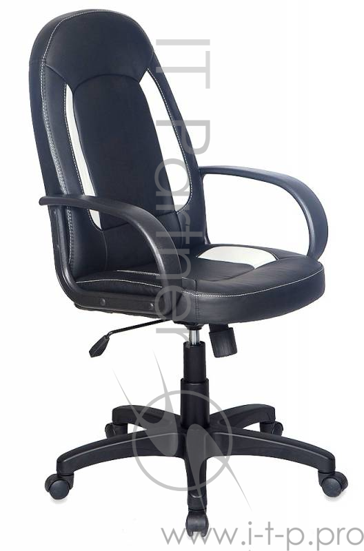 Кресло руководителя Бюрократ CH-826/B+WH вставки белый сиденье черный искусственная кожа