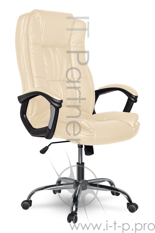 Кресло руководителя COLLEGE XH-2222 Коричневый, кожа с полиуретановы покрытием, спинка 71см, крест/хром,