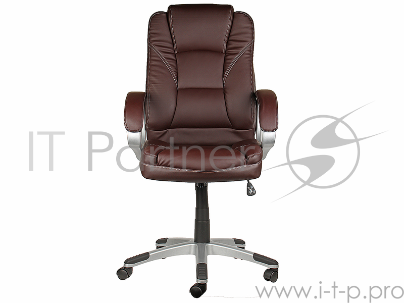 Кресло руководителя COLLEGE BX-3177 Коричневый, экокожа, 120кг, подл. пластик/кожа, крест. пластик с вставками, спинка 70 см, (ШxГxВ), см64x69x106-116