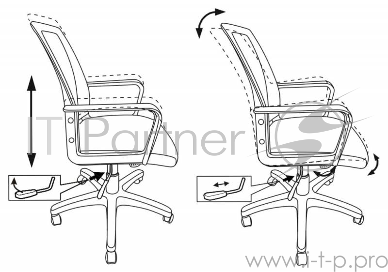 Кресло Бюрократ CH-498/TW-11 спинка сетка черный сиденье черный TW-11