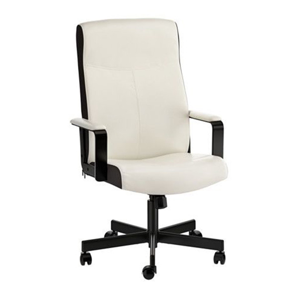 Кресло руководителя Бюрократ DOMINUS-WH белый/черный искусственная кожа крестовина металл