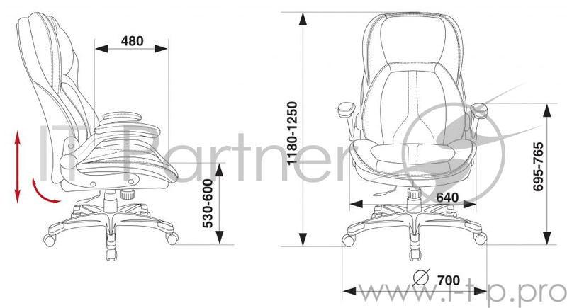 Кресло руководителя Бюрократ T-9919A/BROWN