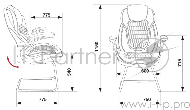 Кресло Бюрократ T-9917A-LOW-V/BROWN низкая спинка коричневый кожа