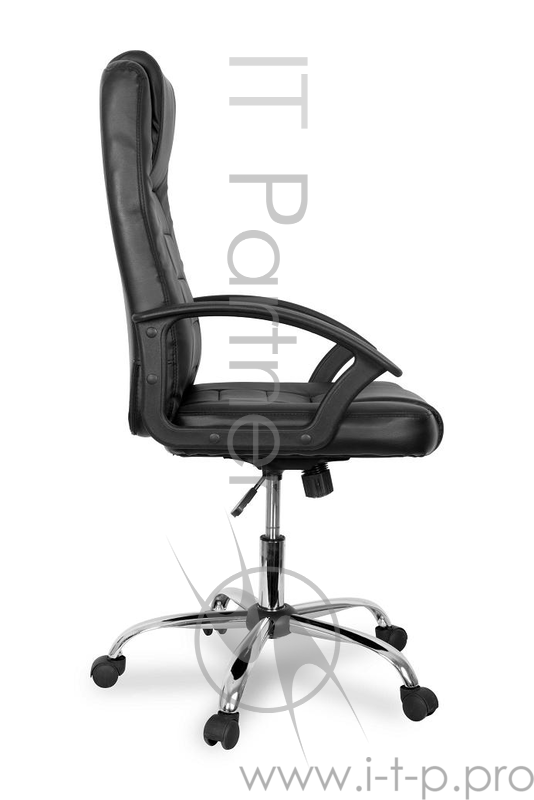 Кресло руководителя COLLEGE BX-3375 Черный, экокожа, 120кг, твердые подлокотники, хромированная крестовина, высота спинки 61см, (ШxГxВ)см 60x68x118