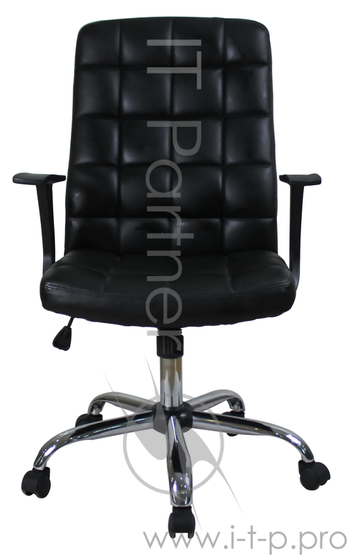 Кресло руководителя COLLEGE BX-3619 Черный, экокожа,120кг,твердые подлокотники,хромированная крестовина,высота спинки 59см, (ШxГxВ)см 60x67x112