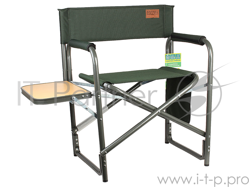 Кресло Camping World Joker (с откидным столиком и боковыми карманами, мягкое сиденье и спинка, вес 3.4кг, цвет - зеленый)
