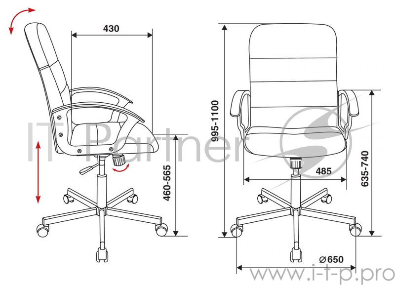 Кресло Бюрократ TRIEST-WH белый искусственная кожа крестовина металл