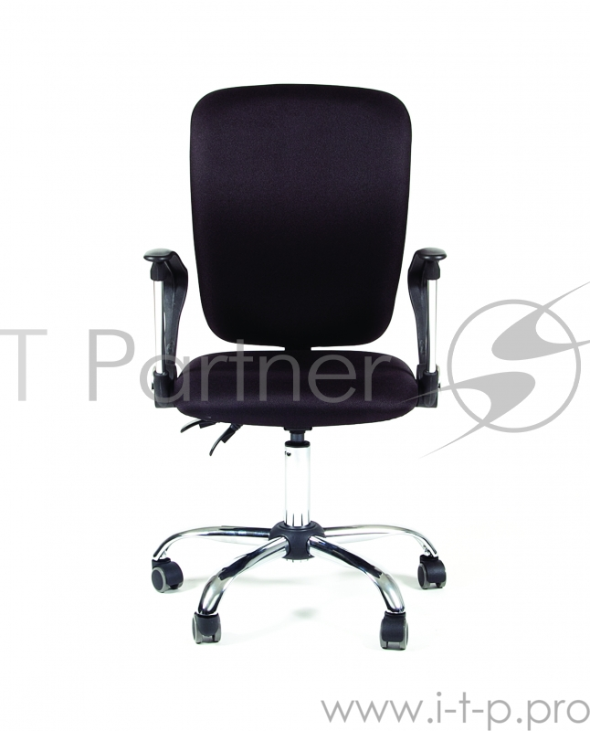 Кресло Chairman 9801 чёрное (ткань, пластик/хромированный металл, газпатрон 3 кл, ролики, асинхронный механизм качания)