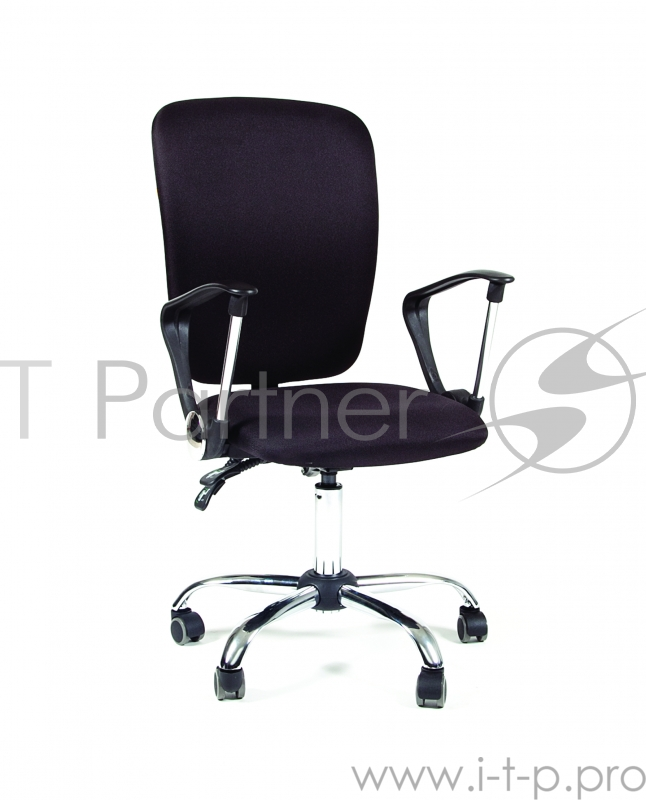 Кресло Chairman 9801 чёрное (ткань, пластик/хромированный металл, газпатрон 3 кл, ролики, асинхронный механизм качания)