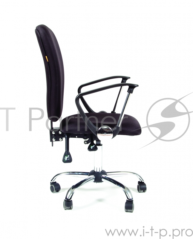 Кресло Chairman 9801 чёрное (ткань, пластик/хромированный металл, газпатрон 3 кл, ролики, асинхронный механизм качания)