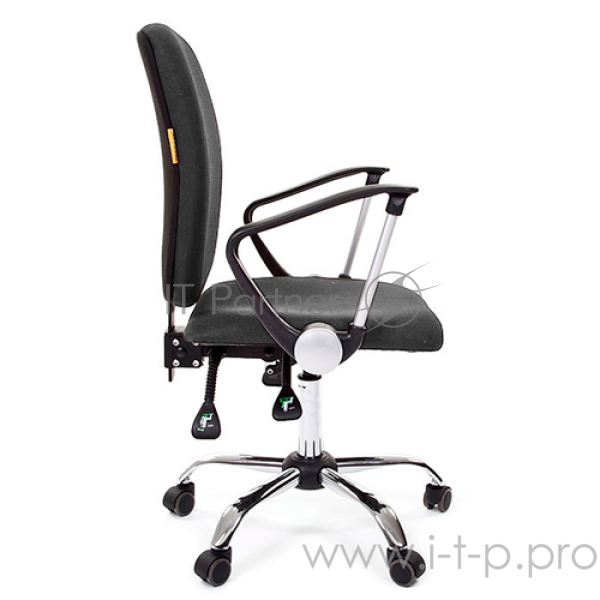 Кресло Chairman 9801 чёрное (ткань, пластик/хромированный металл, газпатрон 3 кл, ролики, асинхронный механизм качания)