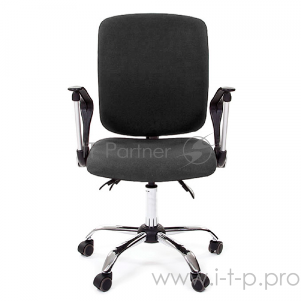 Кресло Chairman 9801 чёрное (ткань, пластик/хромированный металл, газпатрон 3 кл, ролики, асинхронный механизм качания)