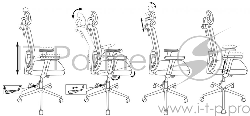 Кресло руководителя Бюрократ MC-W612-H/GR/GRAFIT серый BM-10 сиденье серый BAHAMA сетка/ткань крестовина хром (пластик белый)