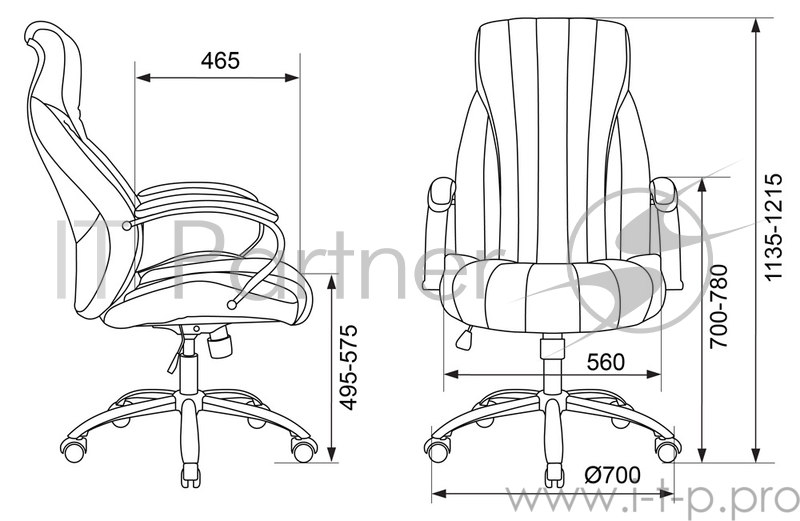 Кресло руководителя Бюрократ CH-S870/BLACK черный искусственная кожа