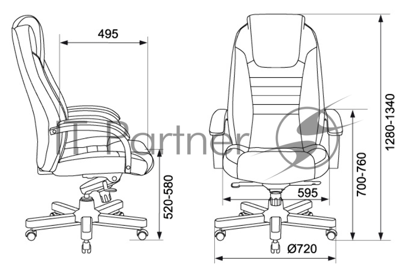 Кресло руководителя Бюрократ T-9923WALNUT/BLACK черный кожа крестовина дерево