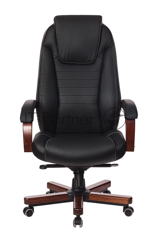 Кресло руководителя Бюрократ T-9923WALNUT/BLACK черный кожа крестовина дерево