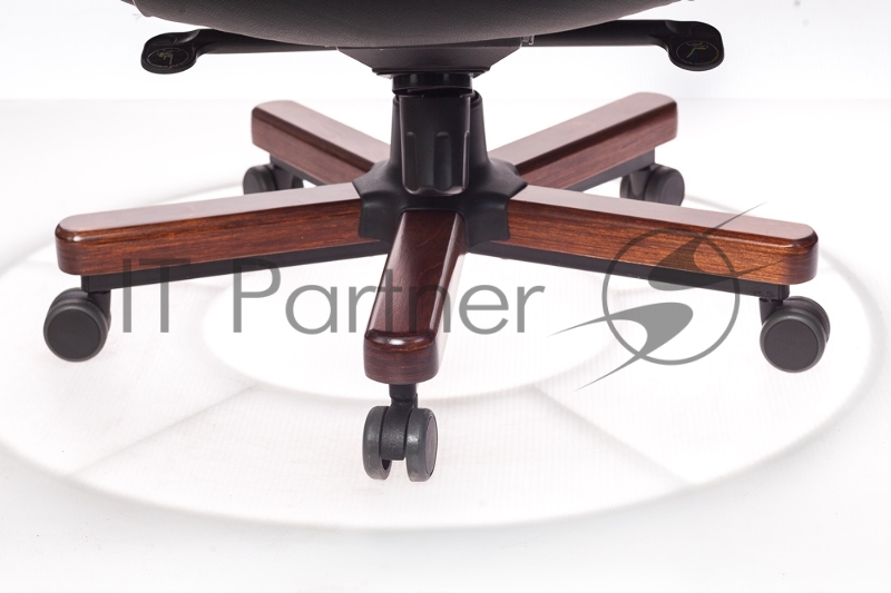 Кресло руководителя Бюрократ T-9923WALNUT/BLACK черный кожа крестовина дерево