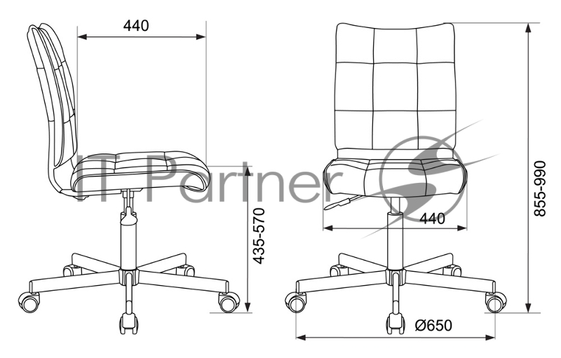 Кресло Бюрократ CH-330M/BLACK без подлокотников черный искусственная кожа крестовина металл