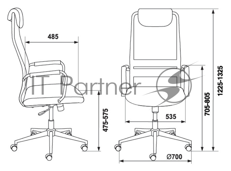 Кресло руководителя Бюрократ KB-9N/BLACK черный TW-01 TW-11 сетка крестовина хром