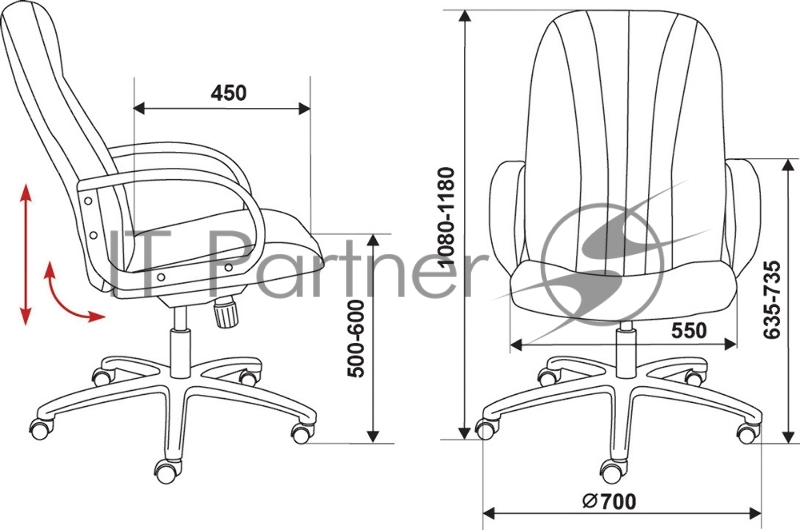 Кресло руководителя Бюрократ T-898/#B черный искусственная кожа