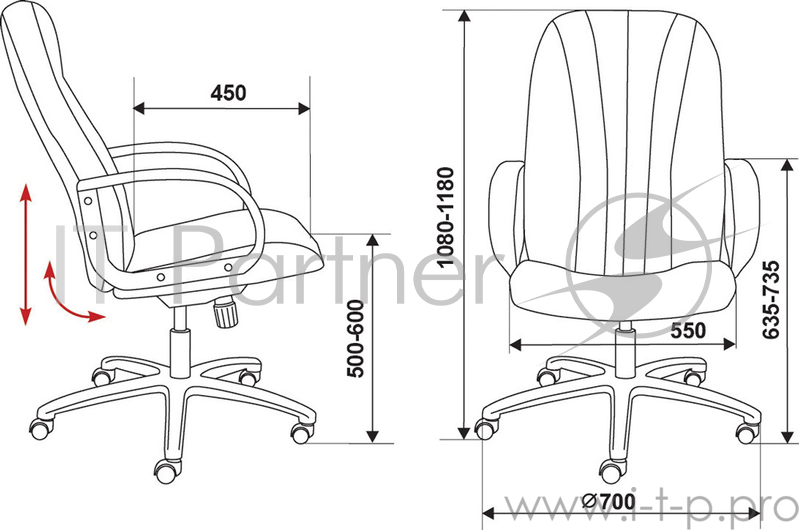 Кресло руководителя Бюрократ T-898/OR-10 молочный искусственная кожа