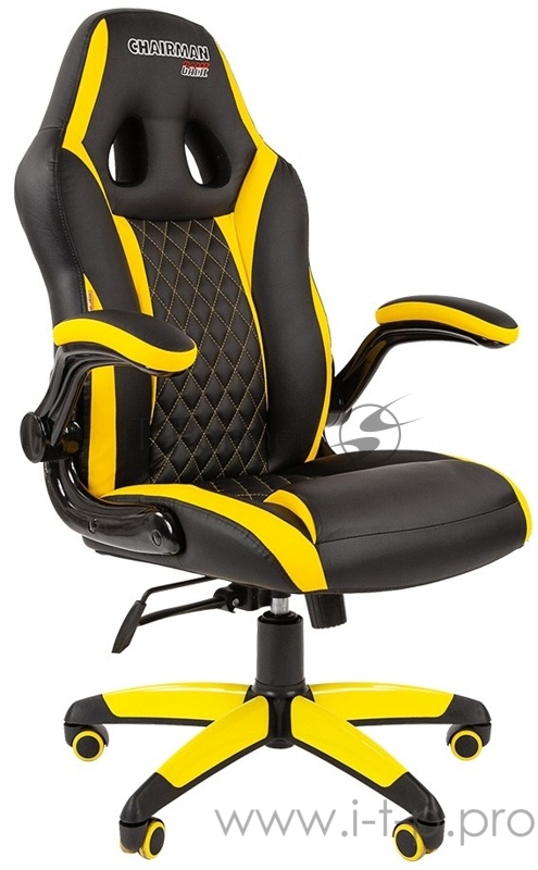 Офисное кресло Chairman game 15 Россия экопремиум черный/желтый (7028512)
