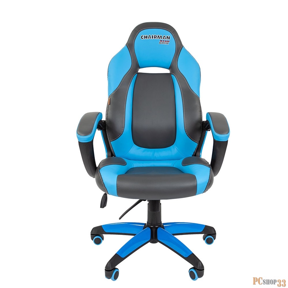 Офисное кресло Chairman game 20 Россия экопремиум серый/голубой н.м. (7025817)