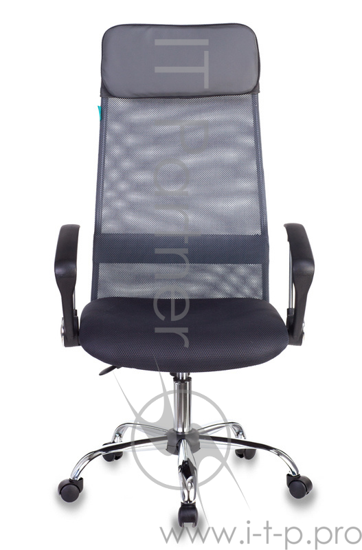 Кресло руководителя Бюрократ KB-6N/SL/DG/TW-12 серый TW-04 TW-12 сетка крестовина хром