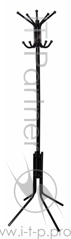 Вешалка напольная Бюрократ CR-002/BLACK черный основание ножки наконечники черный крючки двойные