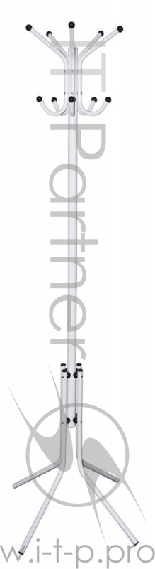 Вешалка напольная Бюрократ CR-002/WHITE белый основание ножки наконечники черный крючки двойные