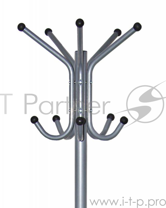Вешалка напольная Бюрократ CR-001/GRAY серый основание круг наконечники серый крючки двойные