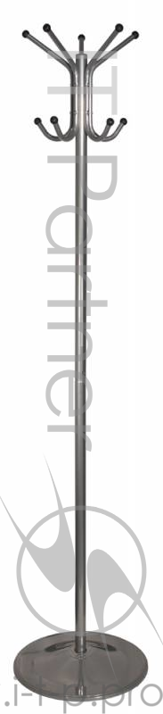 Вешалка напольная Бюрократ CR-001/GRAY серый основание круг наконечники серый крючки двойные
