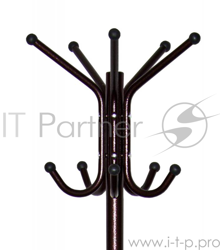 Вешалка напольная Бюрократ CR-001/BROWN коричневый основание круг наконечники черный крючки двойные