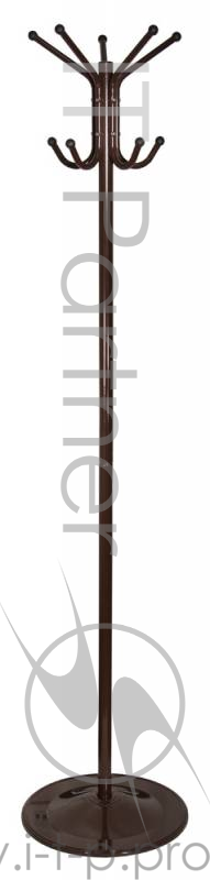 Вешалка напольная Бюрократ CR-001/BROWN коричневый основание круг наконечники черный крючки двойные