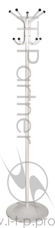 Вешалка напольная Бюрократ CR-001/WHITE белый основание круг наконечники черный крючки двойные