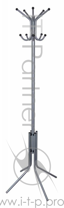 Вешалка напольная Бюрократ CR-002/GRAY серый основание ножки наконечники черный крючки двойные