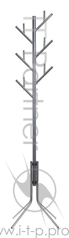 Вешалка напольная Бюрократ CR-003/GRAY серый основание ножки крючки двойные