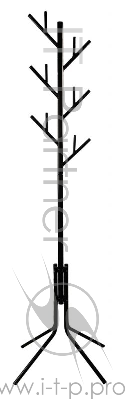 Вешалка напольная Бюрократ CR-003/BLACK черный основание ножки наконечники черный крючки двойные