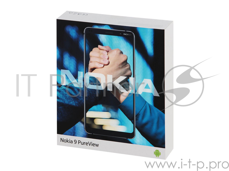 Смартфон Nokia NOKIA 9 PUREVIEW DS TA-1087 Blue, 5.99'' 18:9 1440x2880, 4X, 8 Core, 6GB RAM, 128GB, 5 камер x 12Mpix/20Mpix, 2 Sim, 2G, 3G, LTE, BT v5.0, WiFi 802.11 a/b/g/n/ac, NFC, GPS, Type-C, 3320mAh, Android 9 Pie, 172g, 155x75x8, IP67