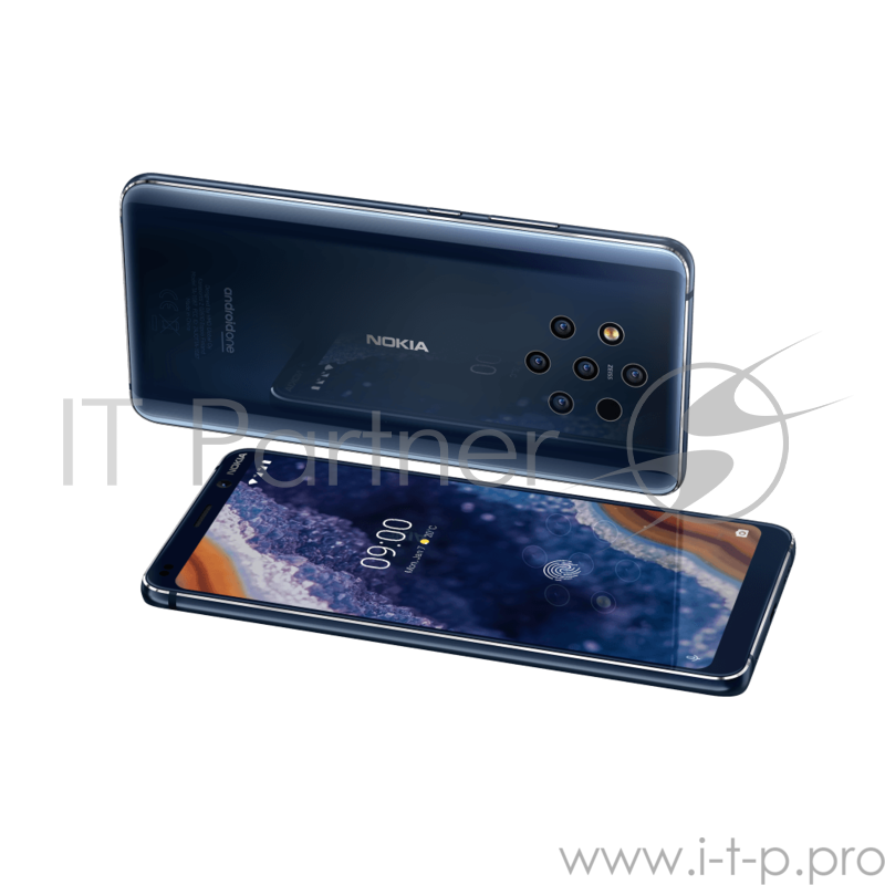 Смартфон Nokia NOKIA 9 PUREVIEW DS TA-1087 Blue, 5.99'' 18:9 1440x2880, 4X, 8 Core, 6GB RAM, 128GB, 5 камер x 12Mpix/20Mpix, 2 Sim, 2G, 3G, LTE, BT v5.0, WiFi 802.11 a/b/g/n/ac, NFC, GPS, Type-C, 3320mAh, Android 9 Pie, 172g, 155x75x8, IP67