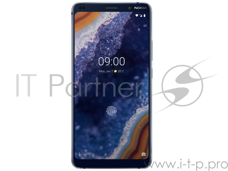 Смартфон Nokia NOKIA 9 PUREVIEW DS TA-1087 Blue, 5.99'' 18:9 1440x2880, 4X, 8 Core, 6GB RAM, 128GB, 5 камер x 12Mpix/20Mpix, 2 Sim, 2G, 3G, LTE, BT v5.0, WiFi 802.11 a/b/g/n/ac, NFC, GPS, Type-C, 3320mAh, Android 9 Pie, 172g, 155x75x8, IP67