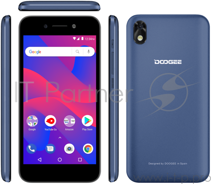 Смартфон Doogee Doogee X11 Blue, 5'' 16:9 480x854, 1.3GHz, 4 Core, 1GB RAM, 8GB, up to 64GB flash, 5Mpix/2Mpix, 2 Sim, 2G, 3G, BT, Wi-Fi, GPS, Micro-USB, 2250mAh, Android 8.1 Oreo версия GO, 144.6g, 145x71.5x9.45, Face ID