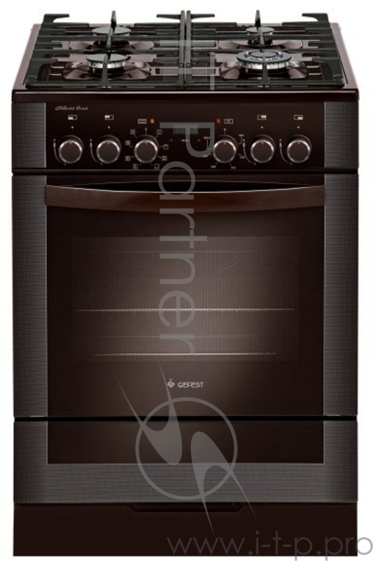 Плита Комбинированная Gefest ПГЭ 6502-03 0245 коричневый (без крышки) реш.чугун