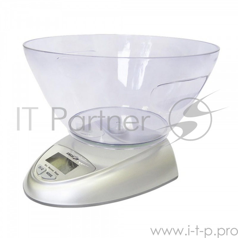 Весы кухонные электронные Аксион ВКЕ-21, до 5 кг. Материал (корпус, чаша) — пластмасса.